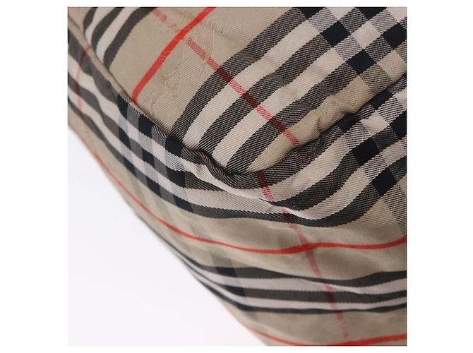 Borsa Boston pieghevole Burberrys Nova Check in tela beige e marrone autentica ti4005 - vista 17