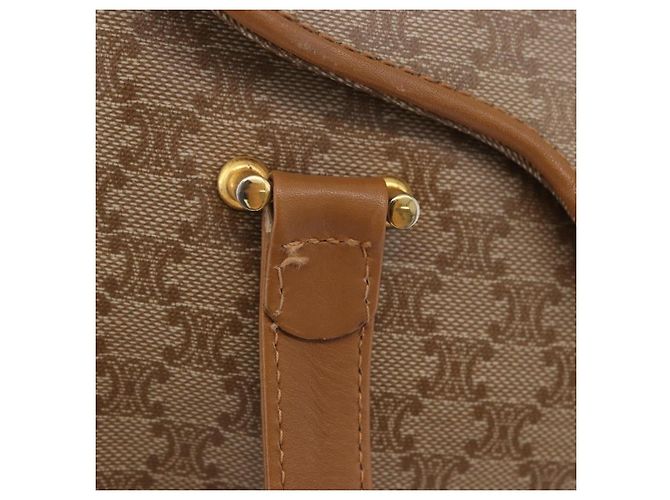 Céline Borsa a Mano CELINE Macadam PVC Pelle Beige Tono Oro Auth ti4018 - vista 10