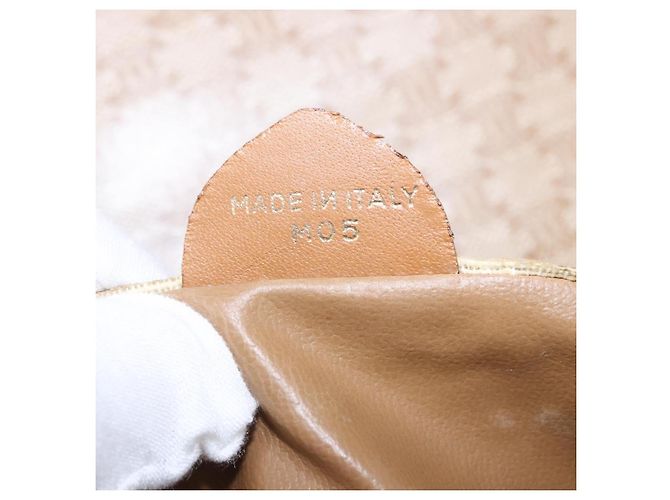Céline Borsa a Mano CELINE Macadam PVC Pelle Beige Tono Oro Auth ti4018 - vista 12
