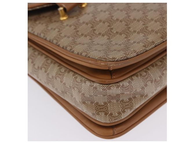 Céline Borsa a Mano CELINE Macadam PVC Pelle Beige Tono Oro Auth ti4018 - vista 15
