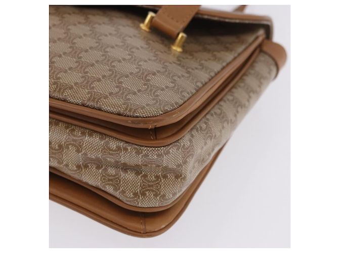 Céline Borsa a Mano CELINE Macadam PVC Pelle Beige Tono Oro Auth ti4018 - vista 16