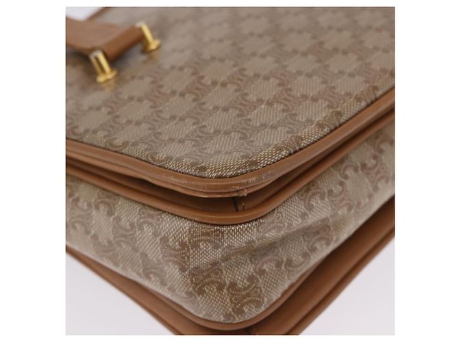Céline Borsa a Mano CELINE Macadam PVC Pelle Beige Tono Oro Auth ti4018 - vista 17