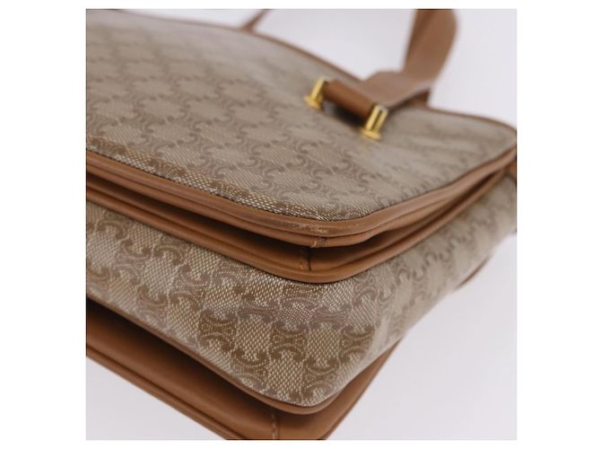 Céline Borsa a Mano CELINE Macadam PVC Pelle Beige Tono Oro Auth ti4018 - vista 18