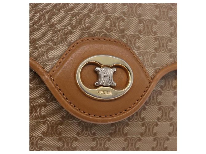 Céline Borsa a Mano CELINE Macadam PVC Pelle Beige Tono Oro Auth ti4018 - vista 19