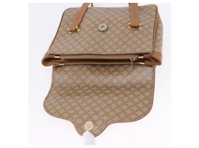 Céline Borsa a Mano CELINE Macadam PVC Pelle Beige Tono Oro Auth ti4018 - vista 20
