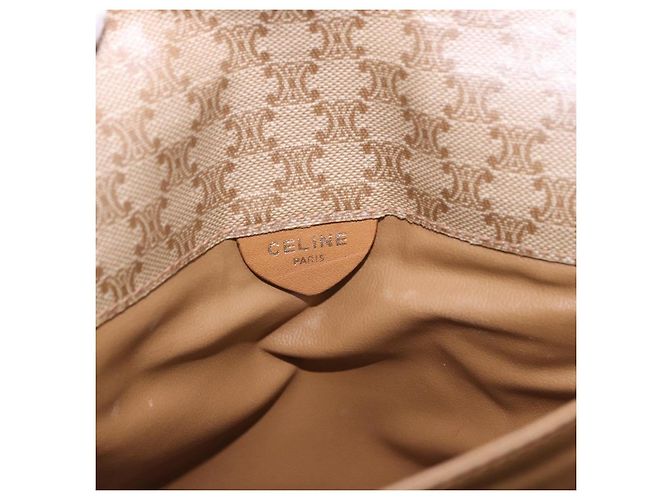 Céline Borsa a Mano CELINE Macadam PVC Pelle Beige Tono Oro Auth ti4018 - vista 22
