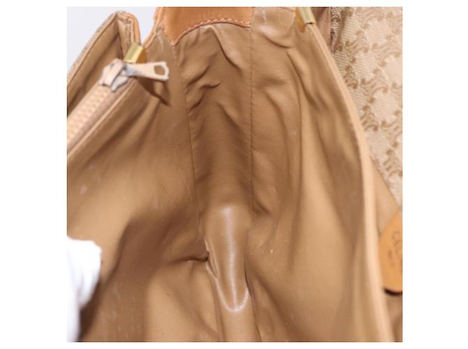Céline Borsa a Mano CELINE Macadam PVC Pelle Beige Tono Oro Auth ti4018 - vista 24