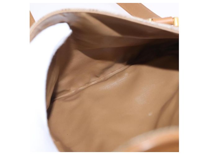 Céline Borsa a Mano CELINE Macadam PVC Pelle Beige Tono Oro Auth ti4018 - vista 25
