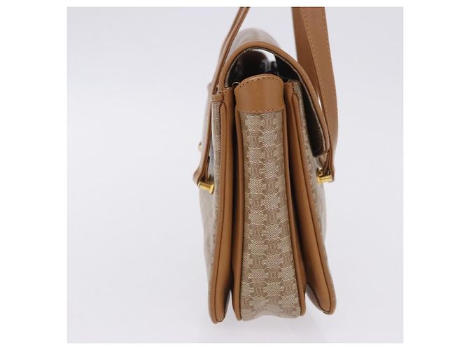 Céline Borsa a Mano CELINE Macadam PVC Pelle Beige Tono Oro Auth ti4018 - vista 4