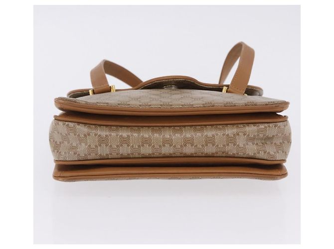 Céline Borsa a Mano CELINE Macadam PVC Pelle Beige Tono Oro Auth ti4018 - vista 5
