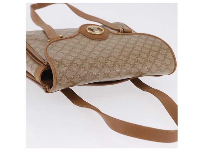 Céline Borsa a Mano CELINE Macadam PVC Pelle Beige Tono Oro Auth ti4018 - vista 6