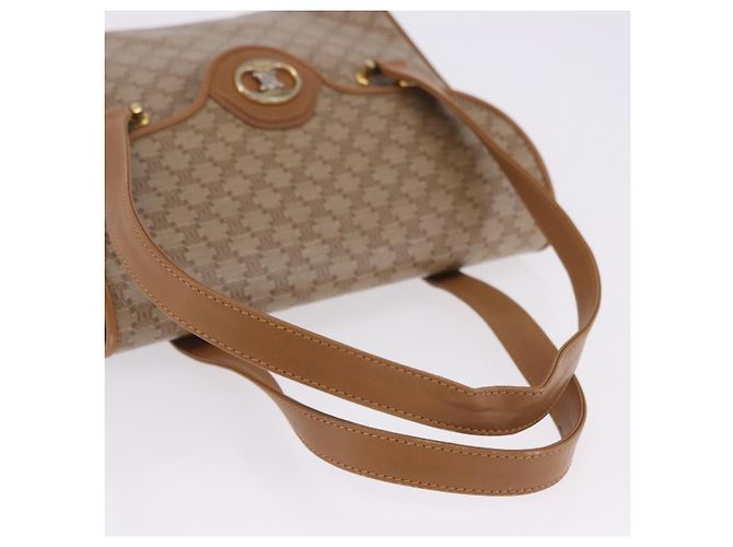 Céline Borsa a Mano CELINE Macadam PVC Pelle Beige Tono Oro Auth ti4018 - vista 7