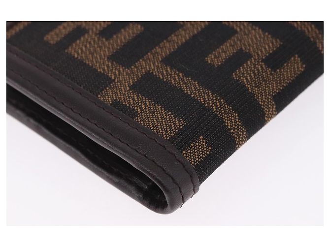 FENDI Zucca Canvas Langbeutel Schwarz Braun Auth 203453V - Ansicht 15