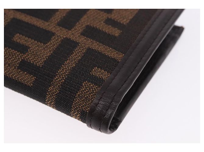 FENDI Zucca Canvas Langbeutel Schwarz Braun Auth 203453V - Ansicht 16