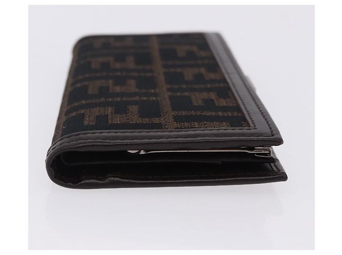 FENDI Zucca Canvas Langbeutel Schwarz Braun Auth 203453V - Ansicht 3