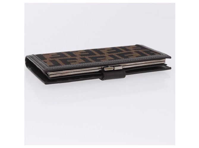 FENDI Zucca Canvas Langbeutel Schwarz Braun Auth 203453V - Ansicht 5