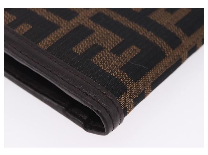 FENDI Zucca Canvas Langbeutel Schwarz Braun Auth 203453V - Ansicht 7