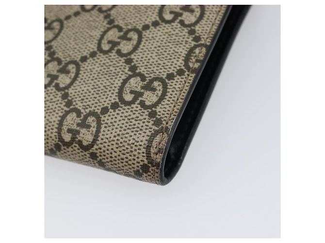 Carteira Compacta GUCCI GG Supreme PVC Bege Silver 547083 Auth 202833M Prata - vista 16