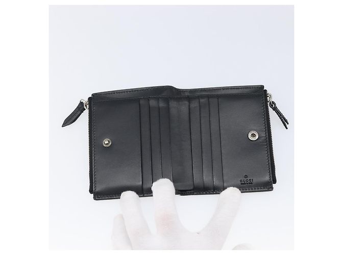 Carteira Compacta GUCCI GG Supreme PVC Bege Silver 547083 Auth 202833M Prata - vista 8