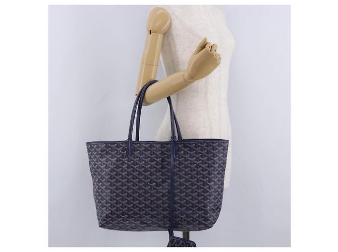 Borsa Tote GOYARD Herringbone Saint Louis PM PVC Navy Auth 203171A Blu navy - vista 23