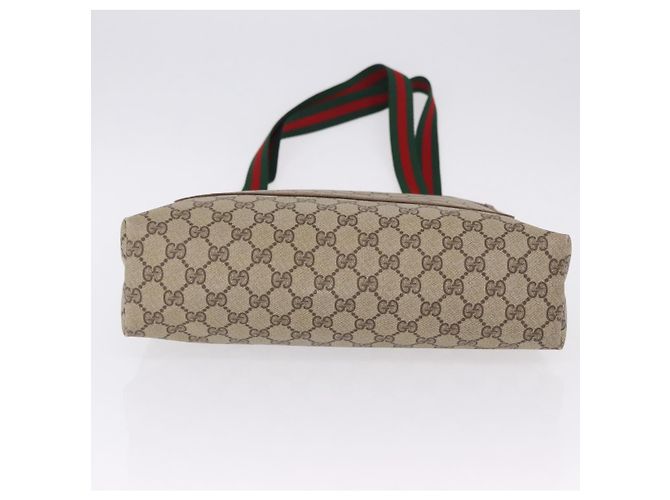 Saco Tote GUCCI GG Supreme Web Sherry Line PVC Bege Dourado 89 02 003 Auth 203010 - vista 5