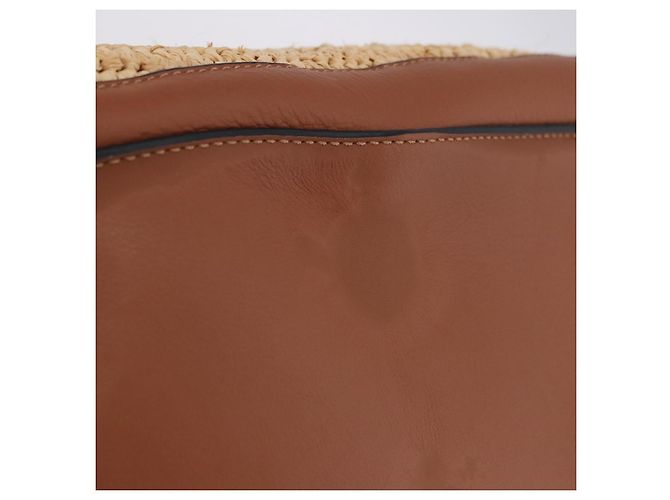 Borsa a mano LOEWE Puzzle Bag in pelle e rafia 2way Beige Silver Auth ka6171M Argento - vista 6