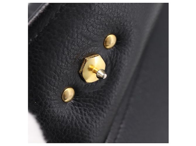 Borsa a tracolla Christian Dior in pelle nera e oro Auth 203420 Nero D'oro - vista 10
