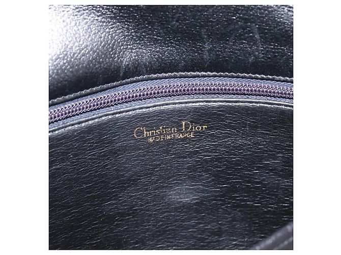 Borsa a tracolla Christian Dior in pelle nera e oro Auth 203420 Nero D'oro - vista 11