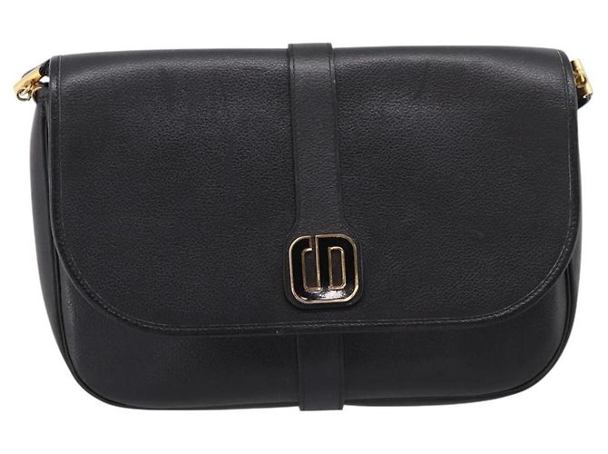 Borsa a tracolla Christian Dior in pelle nera e oro Auth 203420 Nero D'oro - vista 13