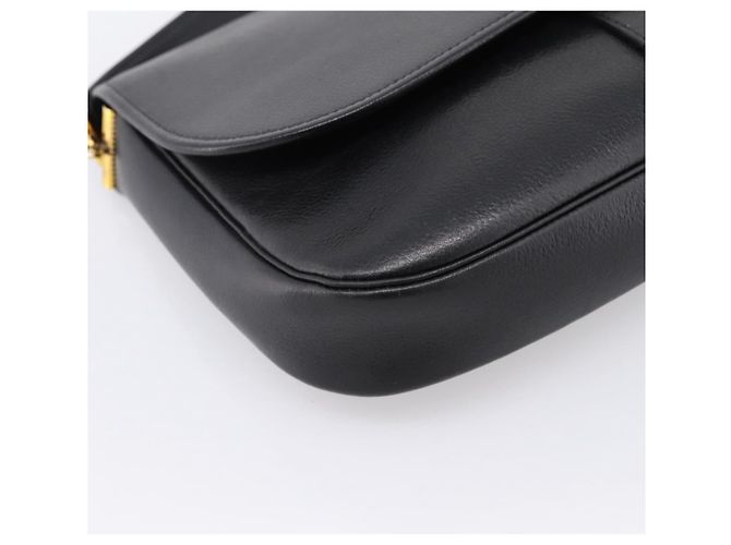 Borsa a tracolla Christian Dior in pelle nera e oro Auth 203420 Nero D'oro - vista 16