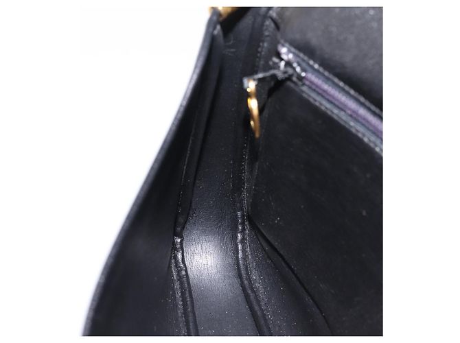 Borsa a tracolla Christian Dior in pelle nera e oro Auth 203420 Nero D'oro - vista 22