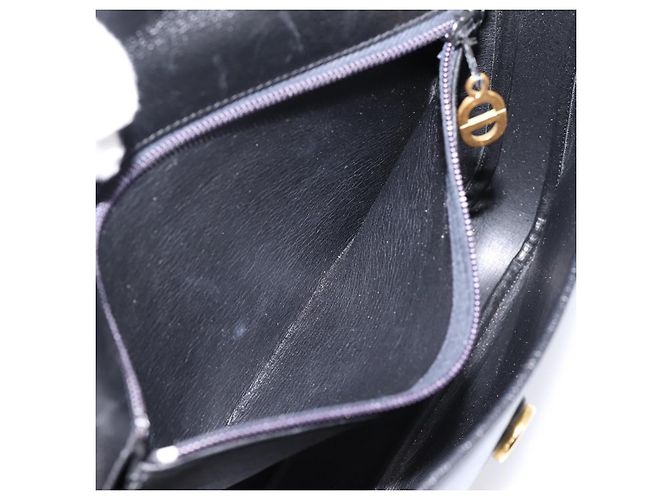 Borsa a tracolla Christian Dior in pelle nera e oro Auth 203420 Nero D'oro - vista 24
