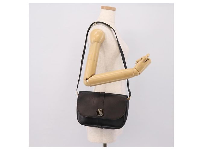 Borsa a tracolla Christian Dior in pelle nera e oro Auth 203420 Nero D'oro - vista 25