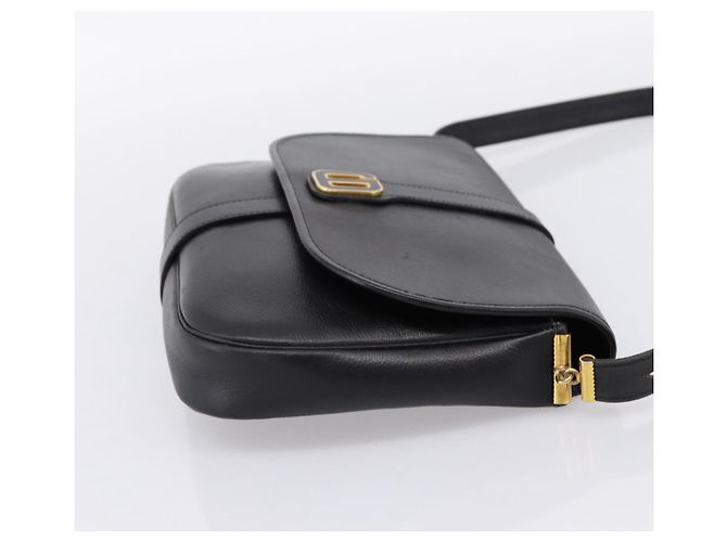 Borsa a tracolla Christian Dior in pelle nera e oro Auth 203420 Nero D'oro - vista 4