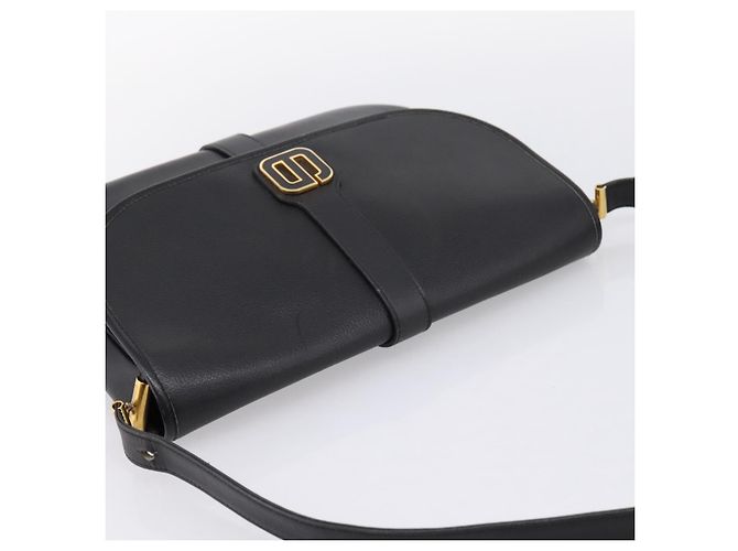 Borsa a tracolla Christian Dior in pelle nera e oro Auth 203420 Nero D'oro - vista 6