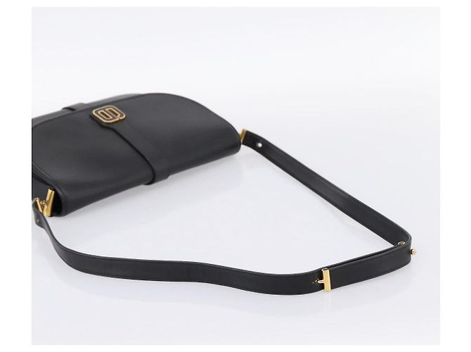 Borsa a tracolla Christian Dior in pelle nera e oro Auth 203420 Nero D'oro - vista 7