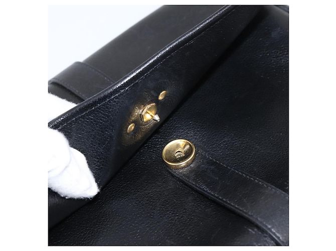 Borsa a tracolla Christian Dior in pelle nera e oro Auth 203420 Nero D'oro - vista 8