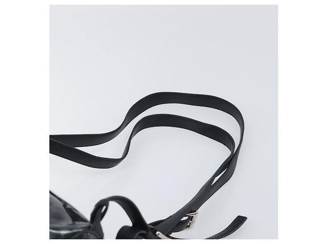 Céline CELINE Macadam Canvas Rucksack Vinyl Black Silver Auth 197837 Schwarz Silber - Ansicht 14