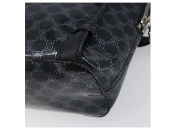 Céline CELINE Macadam Canvas Rucksack Vinyl Black Silver Auth 197837 Schwarz Silber - Ansicht 16