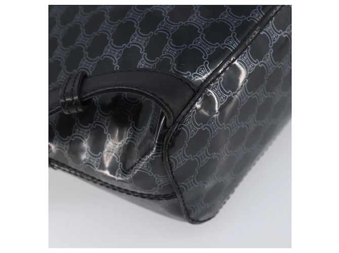 Céline CELINE Macadam Canvas Rucksack Vinyl Black Silver Auth 197837 Schwarz Silber - Ansicht 17