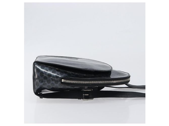Céline CELINE Macadam Canvas Rucksack Vinyl Black Silver Auth 197837 Schwarz Silber - Ansicht 3