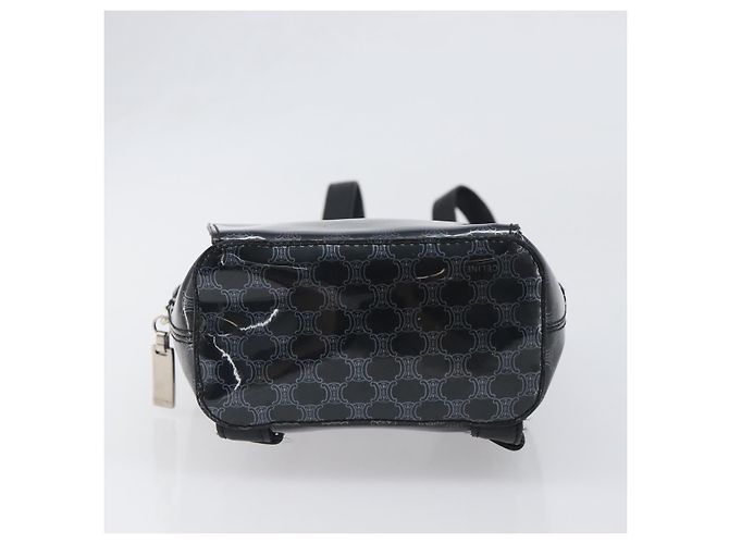 Céline CELINE Macadam Canvas Rucksack Vinyl Black Silver Auth 197837 Schwarz Silber - Ansicht 5