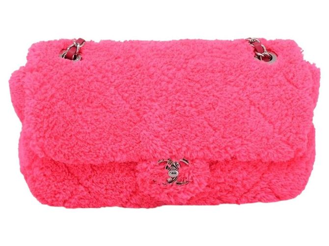 CHANEL Schultertasche mit Kette Pile Pink Silver CC Auth 203132SAM Silber - Ansicht 13