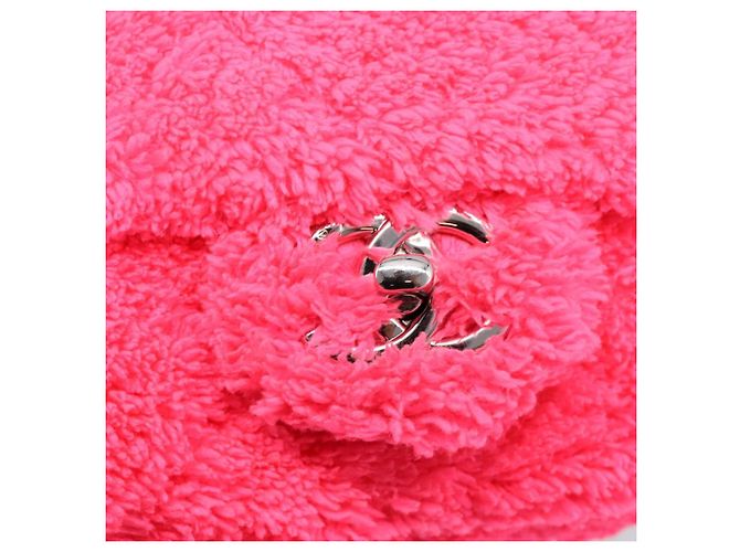CHANEL Schultertasche mit Kette Pile Pink Silver CC Auth 203132SAM Silber - Ansicht 18