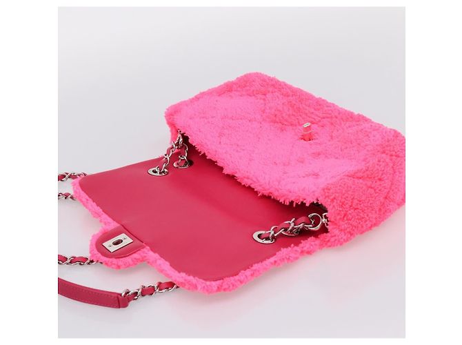 CHANEL Schultertasche mit Kette Pile Pink Silver CC Auth 203132SAM Silber - Ansicht 19