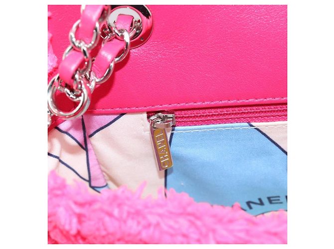 CHANEL Schultertasche mit Kette Pile Pink Silver CC Auth 203132SAM Silber - Ansicht 23