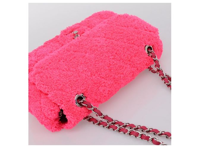CHANEL Schultertasche mit Kette Pile Pink Silver CC Auth 203132SAM Silber - Ansicht 6