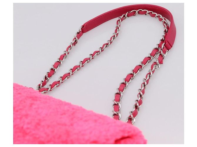 CHANEL Schultertasche mit Kette Pile Pink Silver CC Auth 203132SAM Silber - Ansicht 8