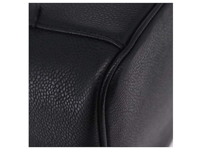 CHANEL Vanity Handtasche Kaviarleder Schwarz Gold CC Auth 203153V Golden - Ansicht 16