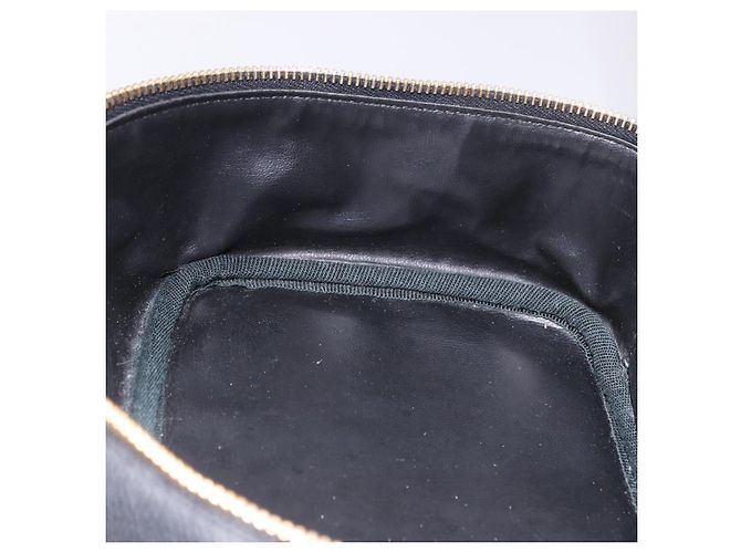 CHANEL Vanity Handtasche Kaviarleder Schwarz Gold CC Auth 203153V Golden - Ansicht 21